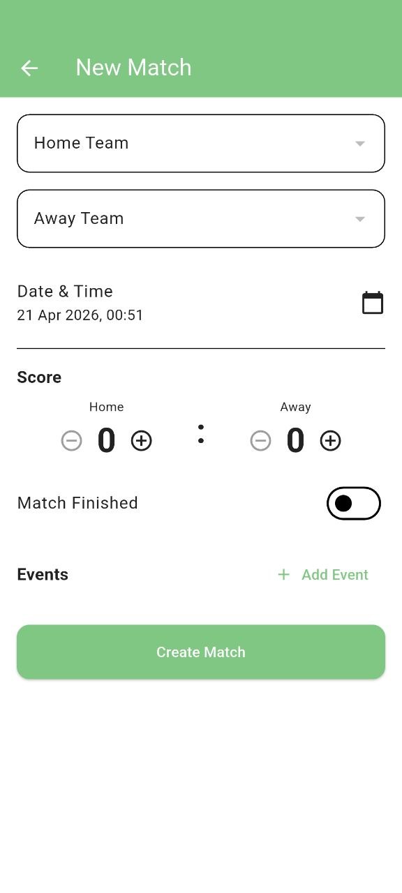 Beach Football new team screen